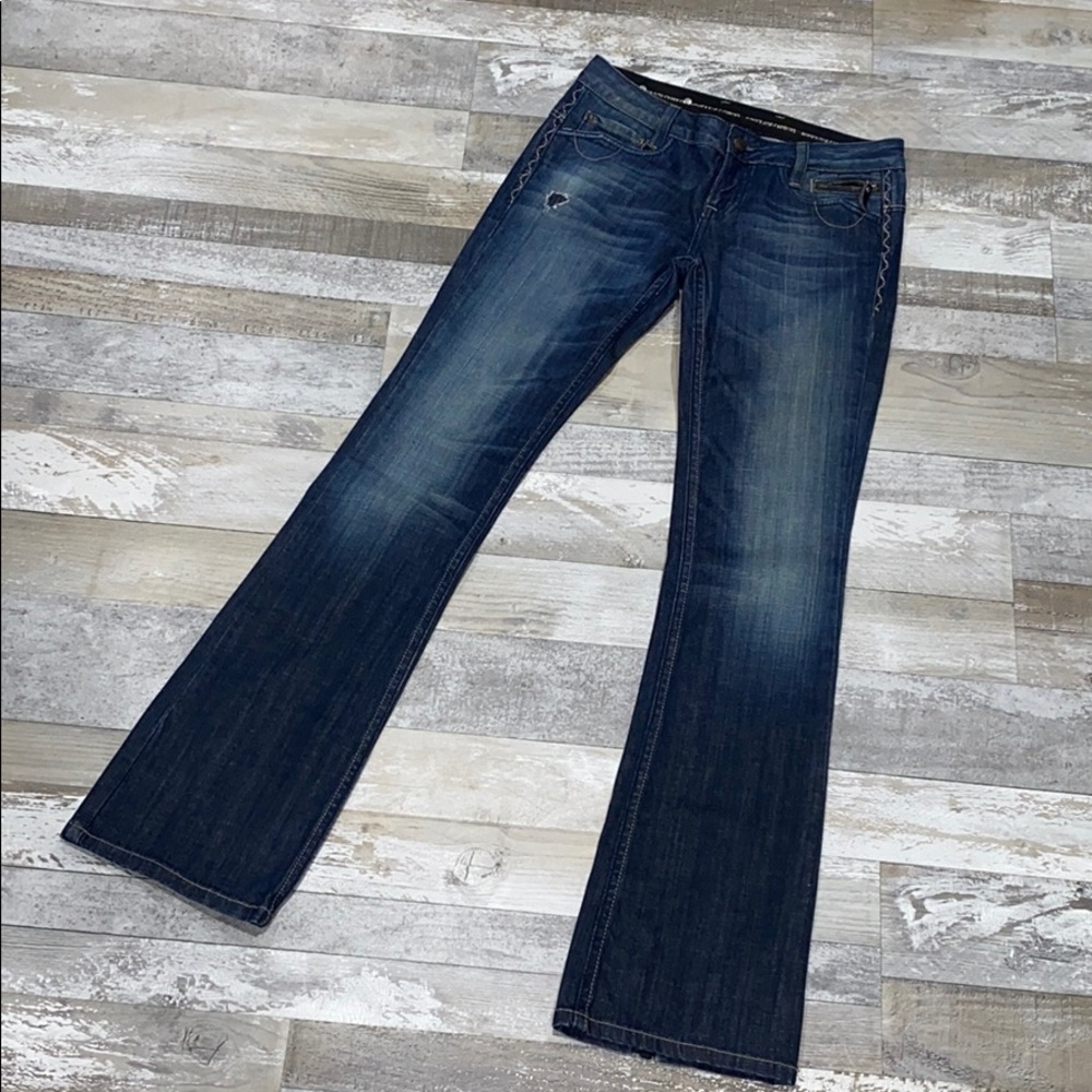Womens Rerock For Express Factory Distressed Jeans - image 1